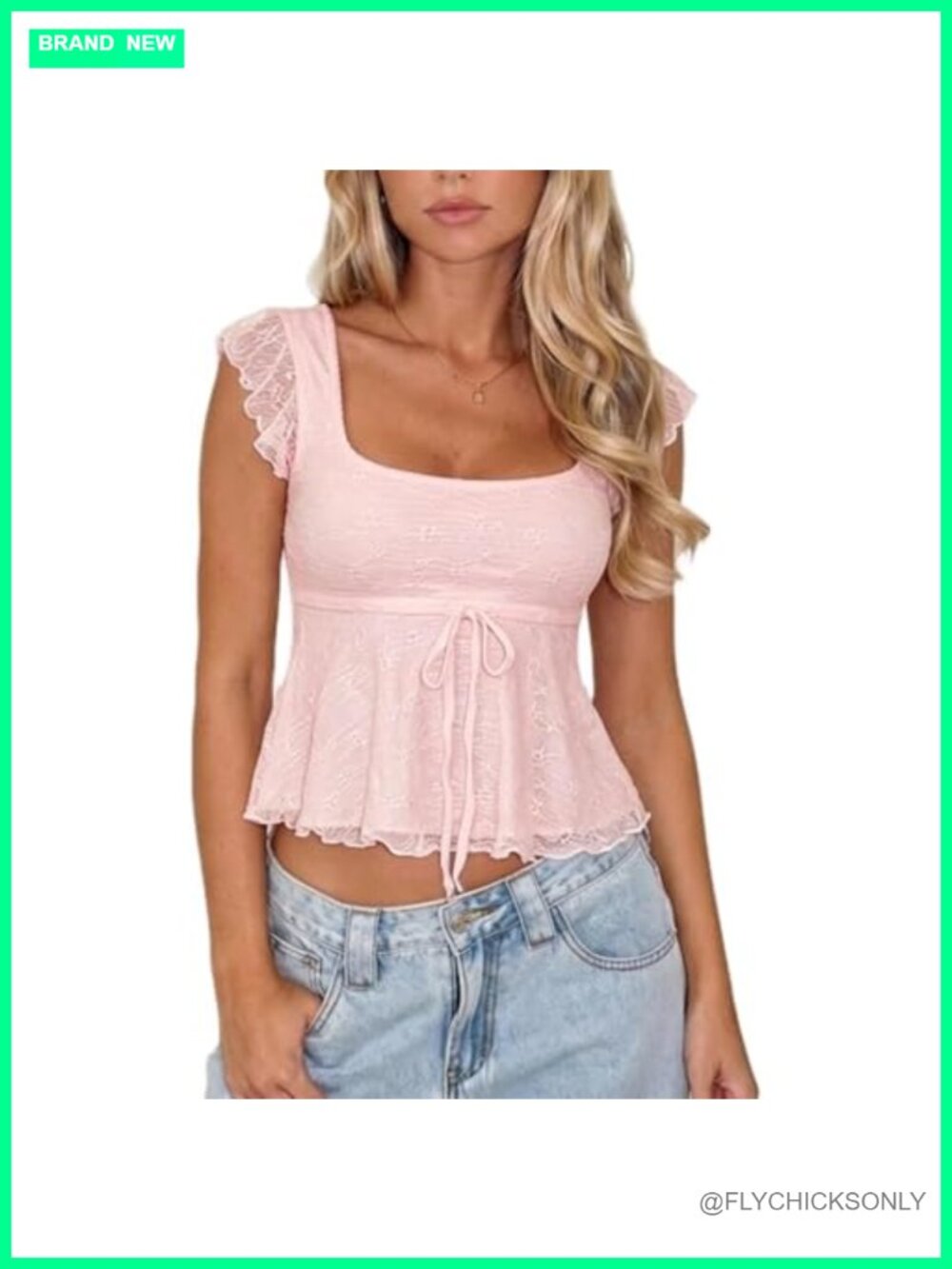 Women Y2k Lace Short Sleeve Babydoll Crop Top Summer Blouse